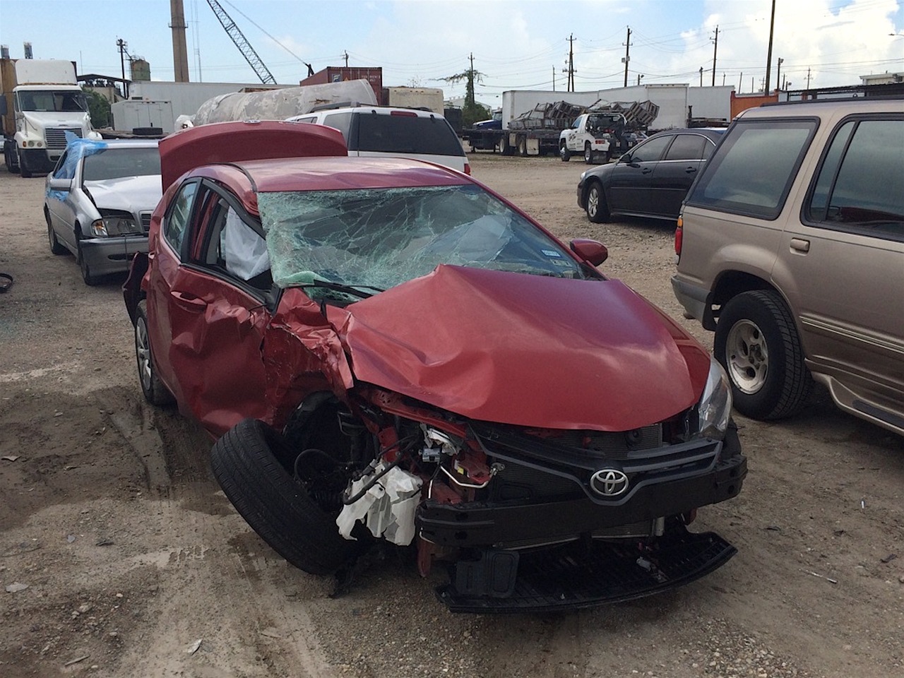 car wreck, accident, vehicle